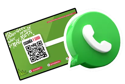 Código QR y WhatsApp para registrar código único